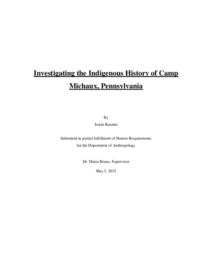 Investigating the Indigenous History of Camp Michaux, Pennsylvania Thumbnail