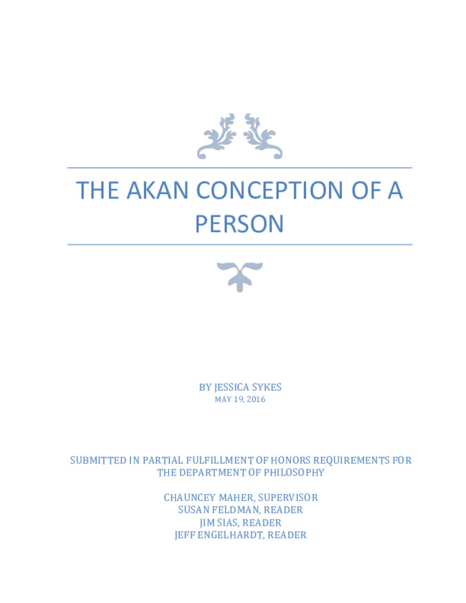 The Akan Conception of a Person Thumbnail