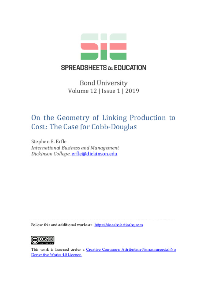 On the Geometry of Linking Production to Cost: The Case for Cobb-Douglas 缩略图