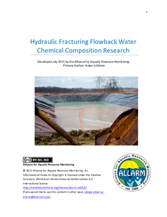 Hydraulic Fracturing Flowback Water Chemical Composition Research Miniature