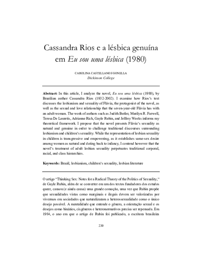 Cassandra Rios e a lésbica genuína em Eu sou uma lésbica (1980) miniatura