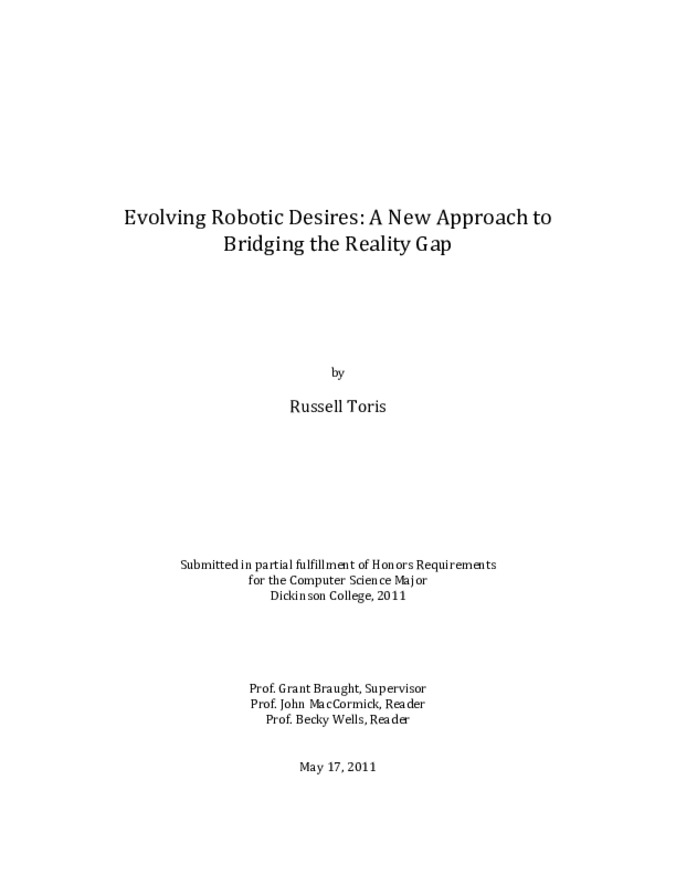 Evolving Robotic Desires: A New Approach to Bridging the Reality Gap 缩略图