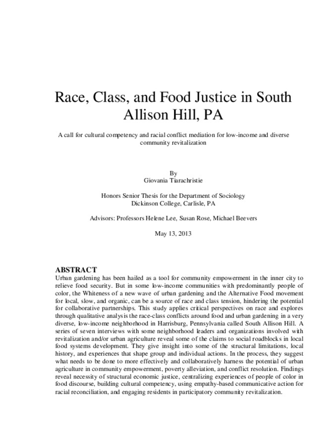 Race, Class, and Food Justice in South Allison Hill, Pa. Thumbnail