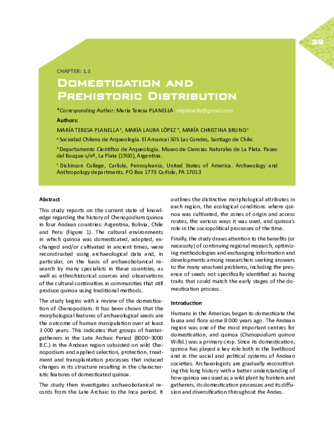 Domestication and Prehistoric Distribution Thumbnail
