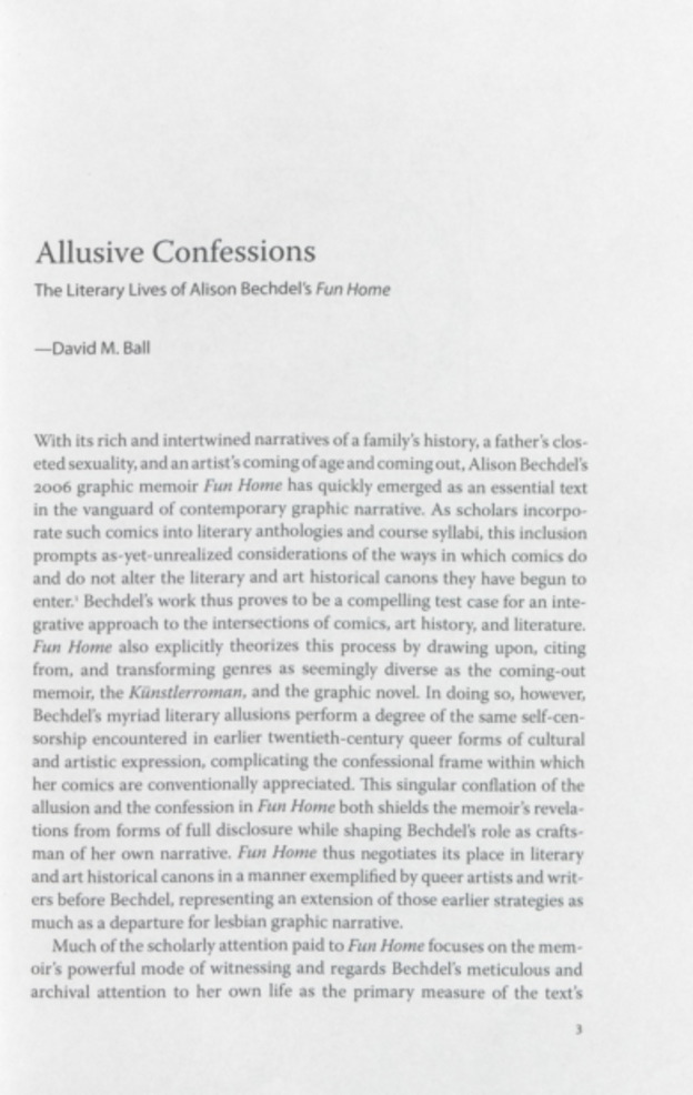 Allusive Confessions: The Literary Lives of Alison Bechdel's Fun Home miniatura
