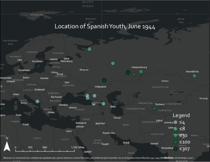 Location of Spanish Youth, June 1944 Thumbnail