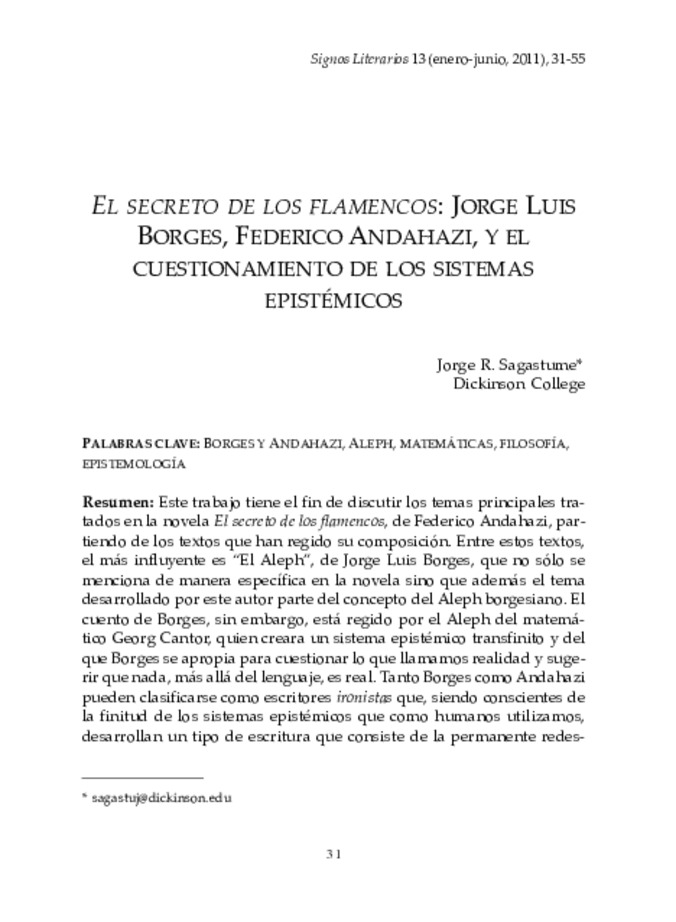 El Secreto de los Flamencos: Jorge Luis Borges, Federico Andahazi, y el Cuestionamiento de los Sistemas Epistémicos Thumbnail