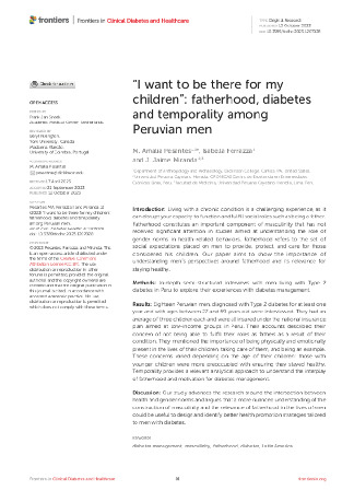 "I Want to Be There for My Children": Fatherhood, Diabetes and Temporality Among Peruvian Men Miniaturansicht