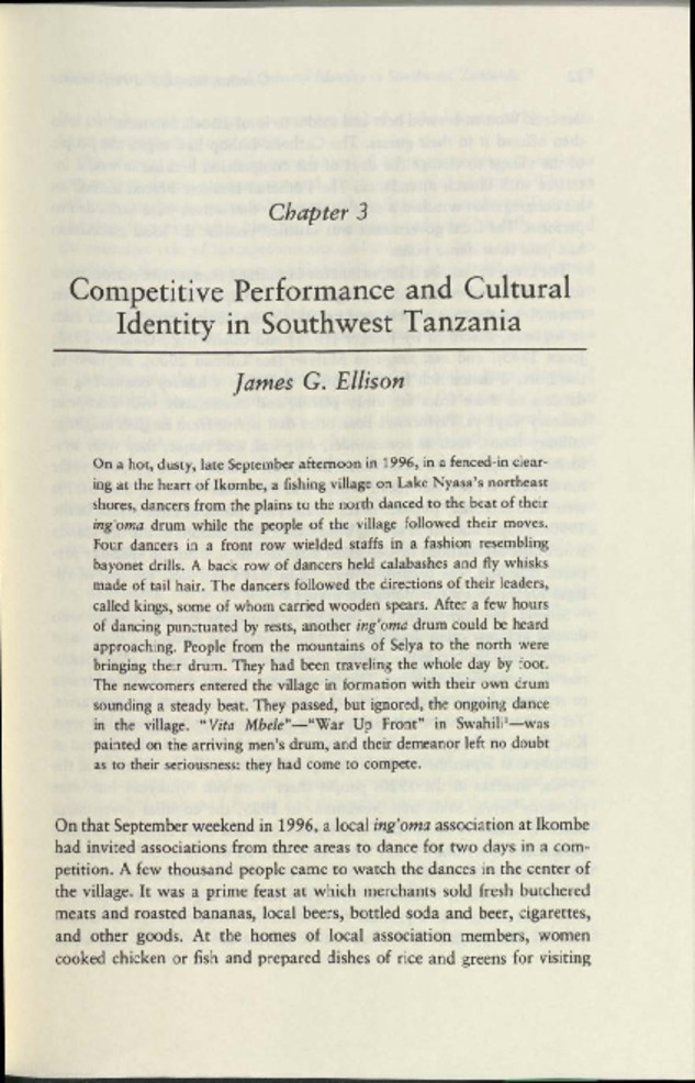 Competitive Performance and Cultural Identity in Southwest Tanzania Miniature